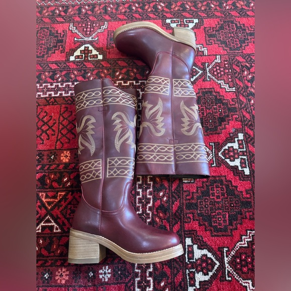 Dingo Avalon Merlot Leather Boots NEW - Picture 4 of 4